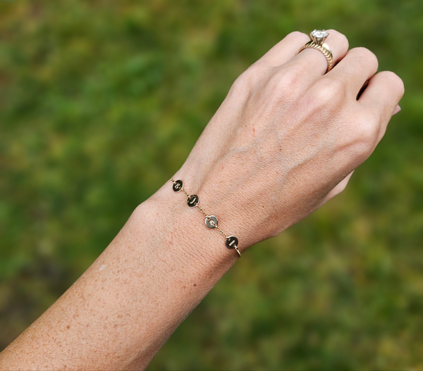 Initial disc bracelet