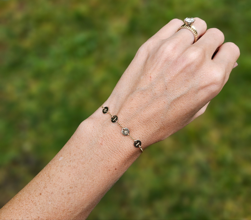 Initial disc bracelet