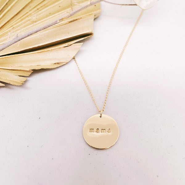 Mama coin necklace