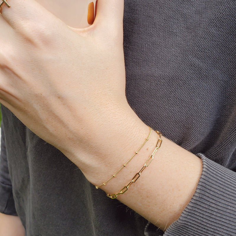 layered bracelets