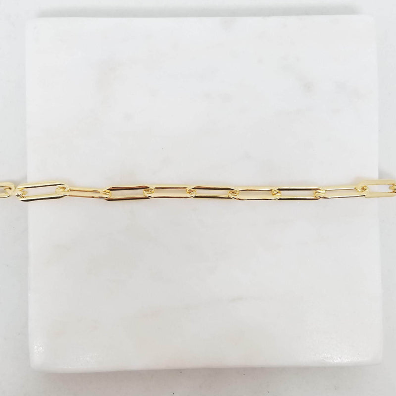 14K LV Paperclip Bracelet