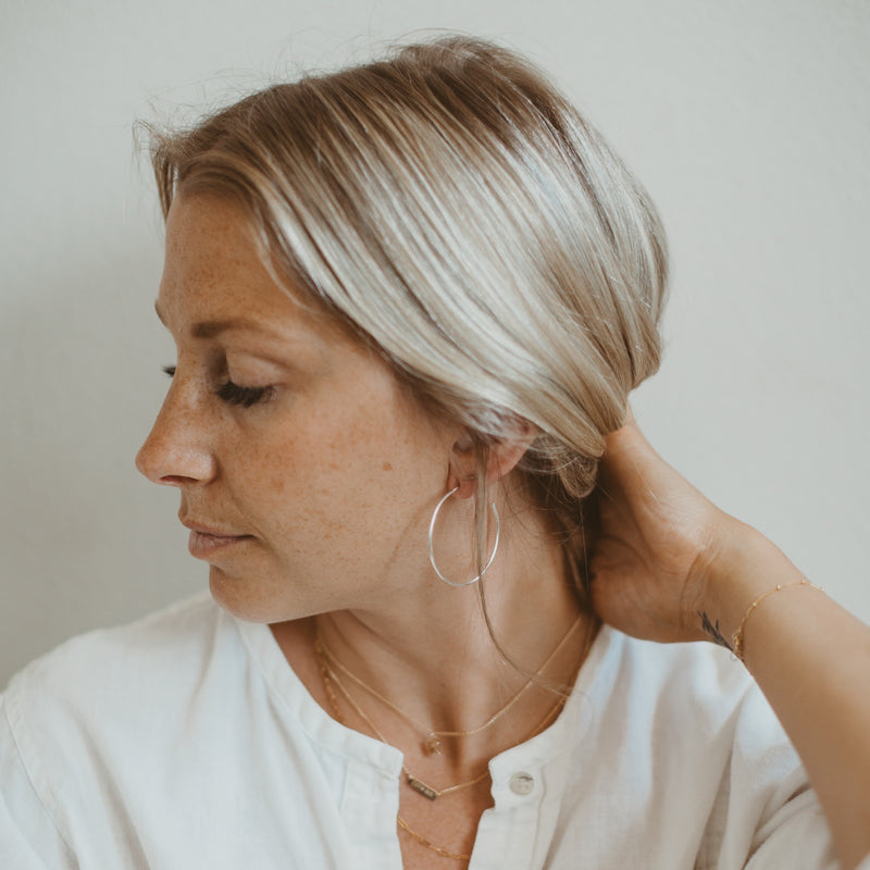 Large hoop earrings