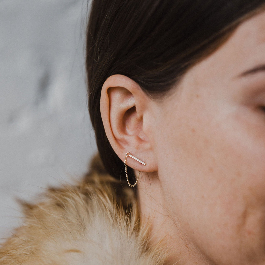 Bar and chain earrings discount