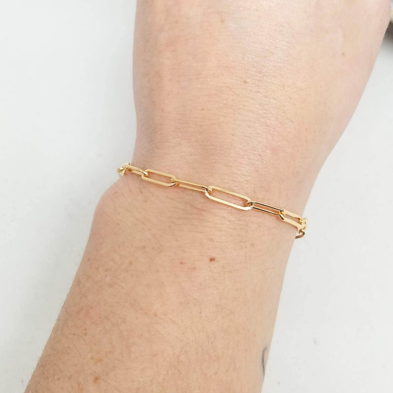 Large chain link bracelet - paperclip bracelet