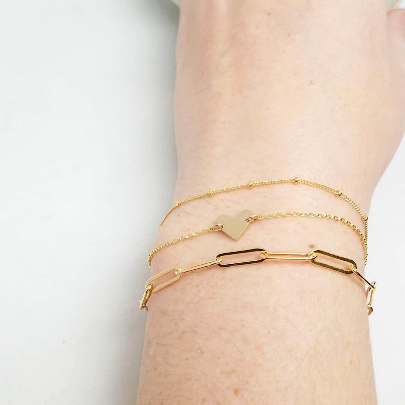 Small Paperclip Bracelet 14K Gold Fill / 7.25 Inches