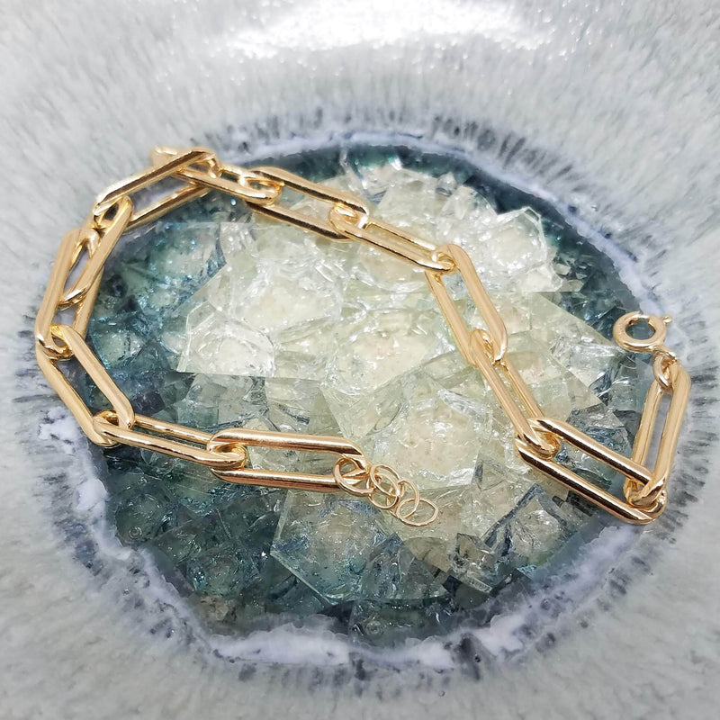 Thick chain link bracelet - paperclip bracelet