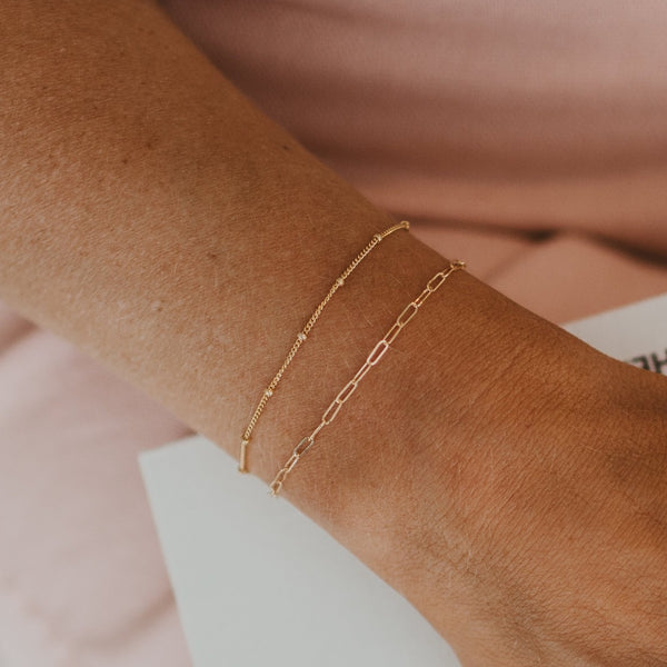 Thin paperclip bracelet