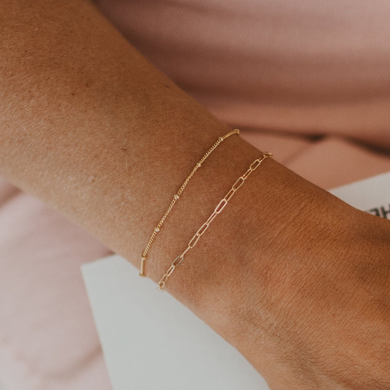 Thin paperclip bracelet