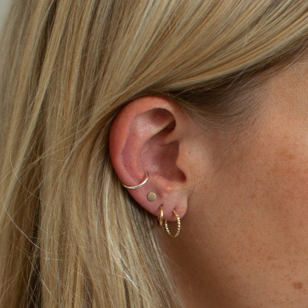 Small twist hoop earrings