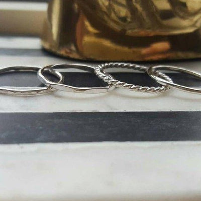 925 Sterling Silver Stacking Ring – EB-822, All Sizes, Nickel-Free, Handmade In India, Gift For Women